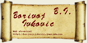 Borivoj Ivković vizit kartica